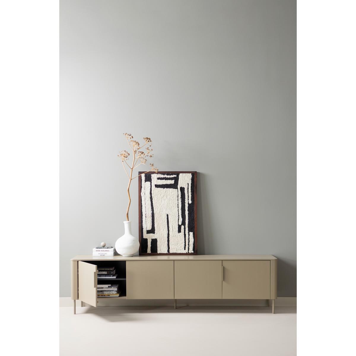 LOWBOARD Gunnar Schlammfarben B: 200cm - Schlammfarben/Schwarz, Design, Holz/Metall (200/56/44cm) - Livetastic