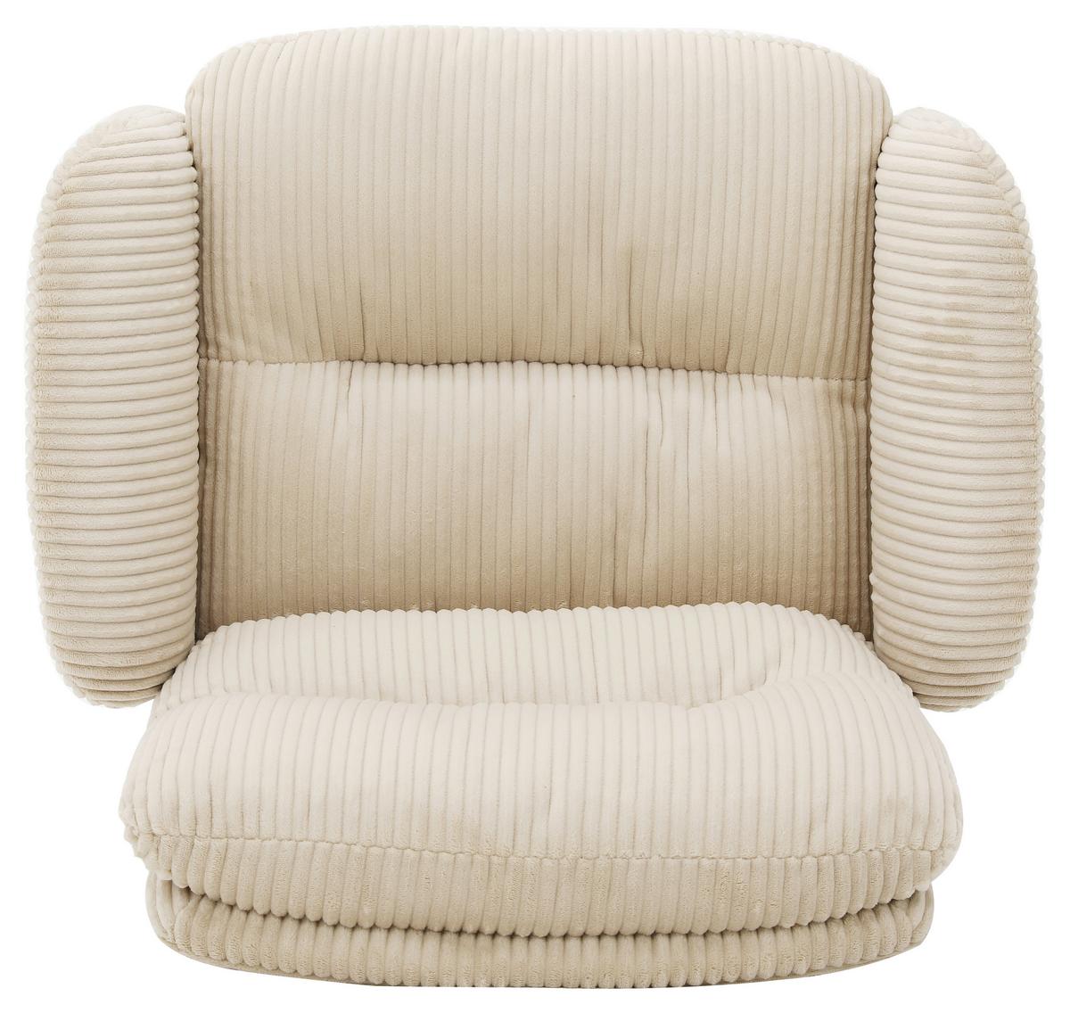 Drehstuhl Leni Beige/schwarz Cord - Beige/Schwarz, Design, Holz/Kunststoff (72/89/99/67cm) - Mömax