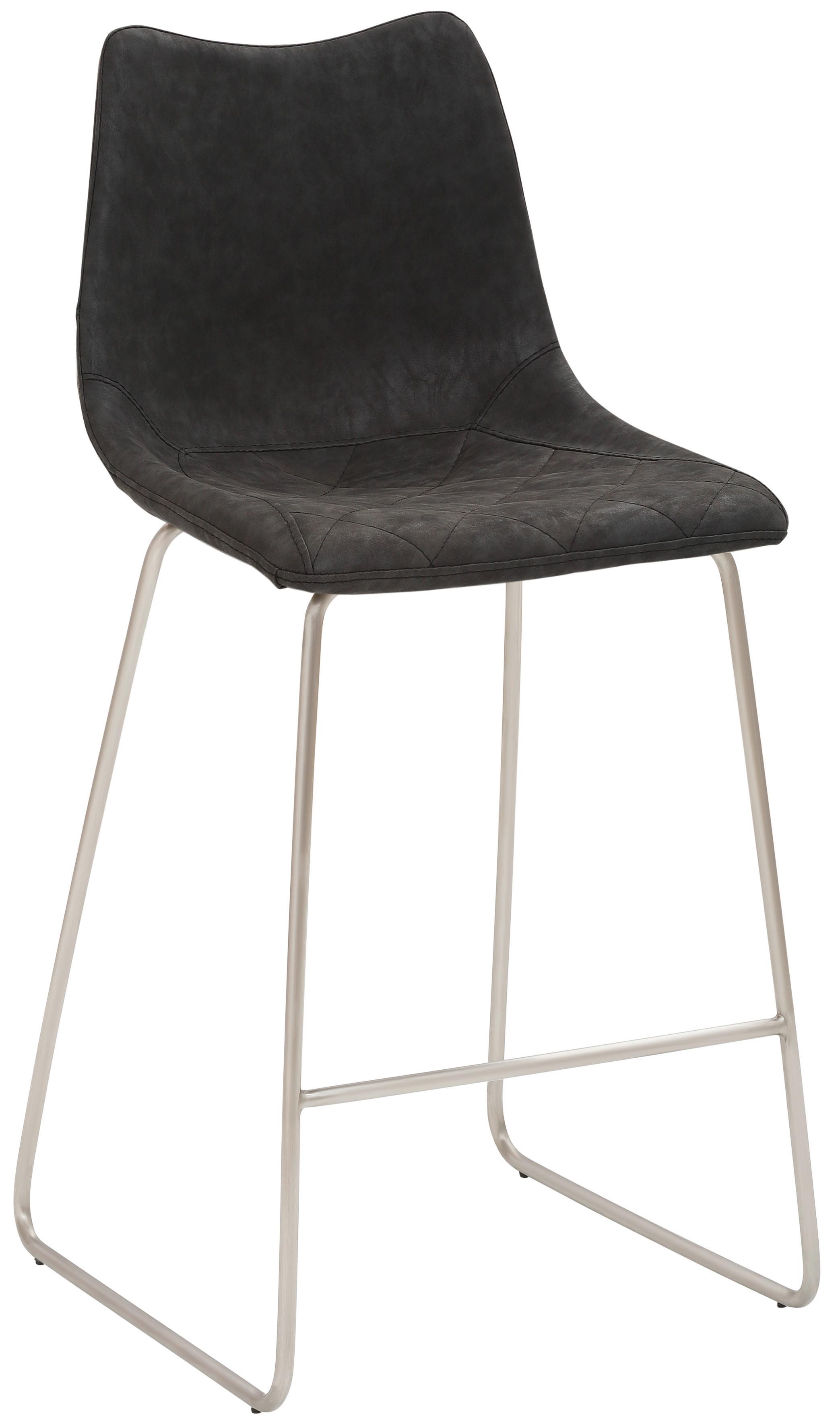 Barhocker My Solo ca. 49x100 cm Schwarz - Edelstahlfarben/Schwarz, KONVENTIONELL, Textil/Metall (49/99/51cm) - Livetastic