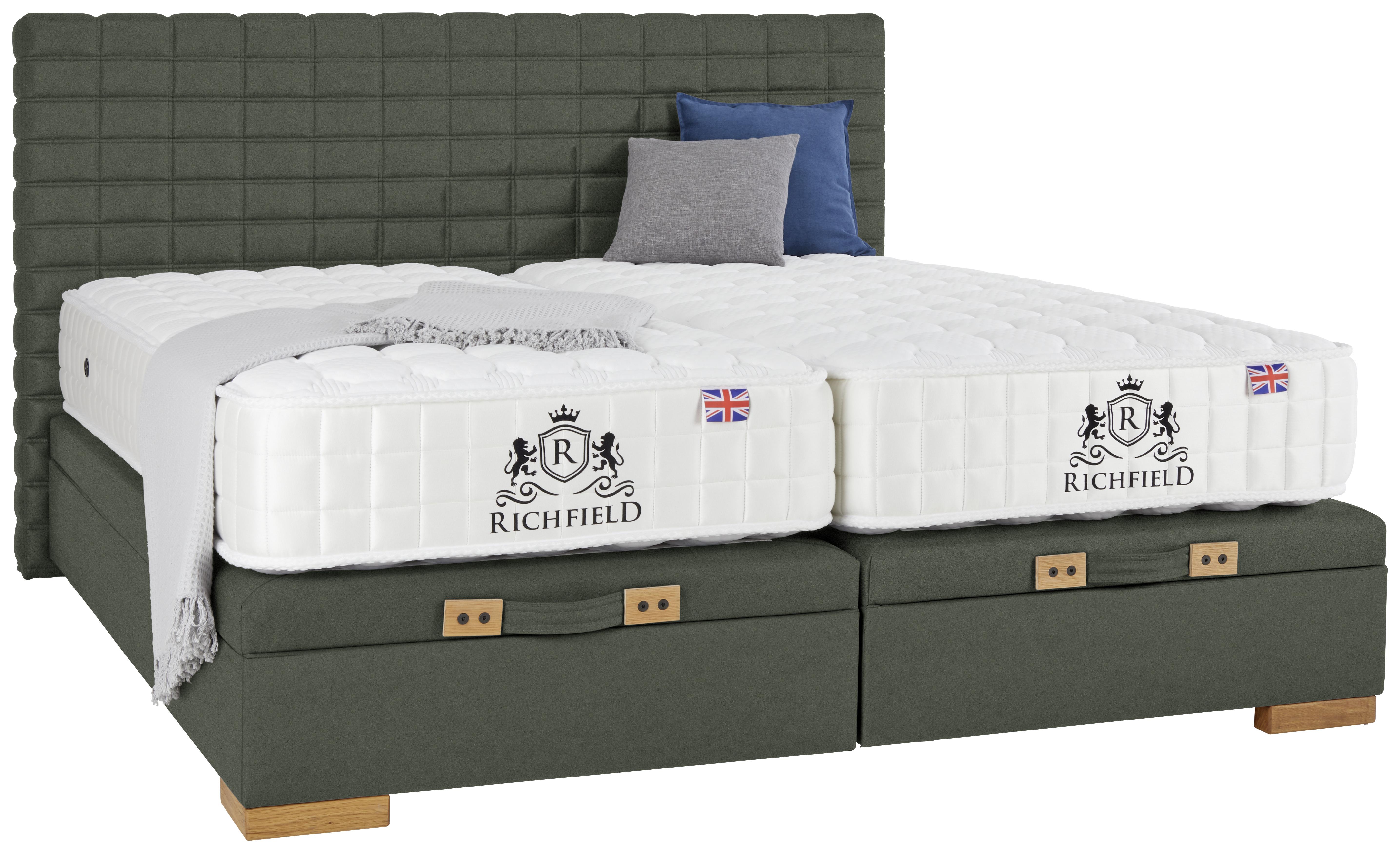 Box Krevet Bez Opruga Chicago - boje hrasta/zelena, Konventionell, tekstil/drvo (180/200cm) - Premium Living