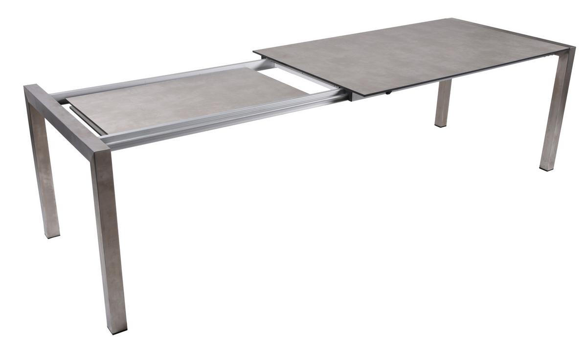 Ausziehtisch Sienna Grau ca. 267x92 cm - Grau, Basics, Kunststoff/Metall (267/75/92cm) - Gardenson
