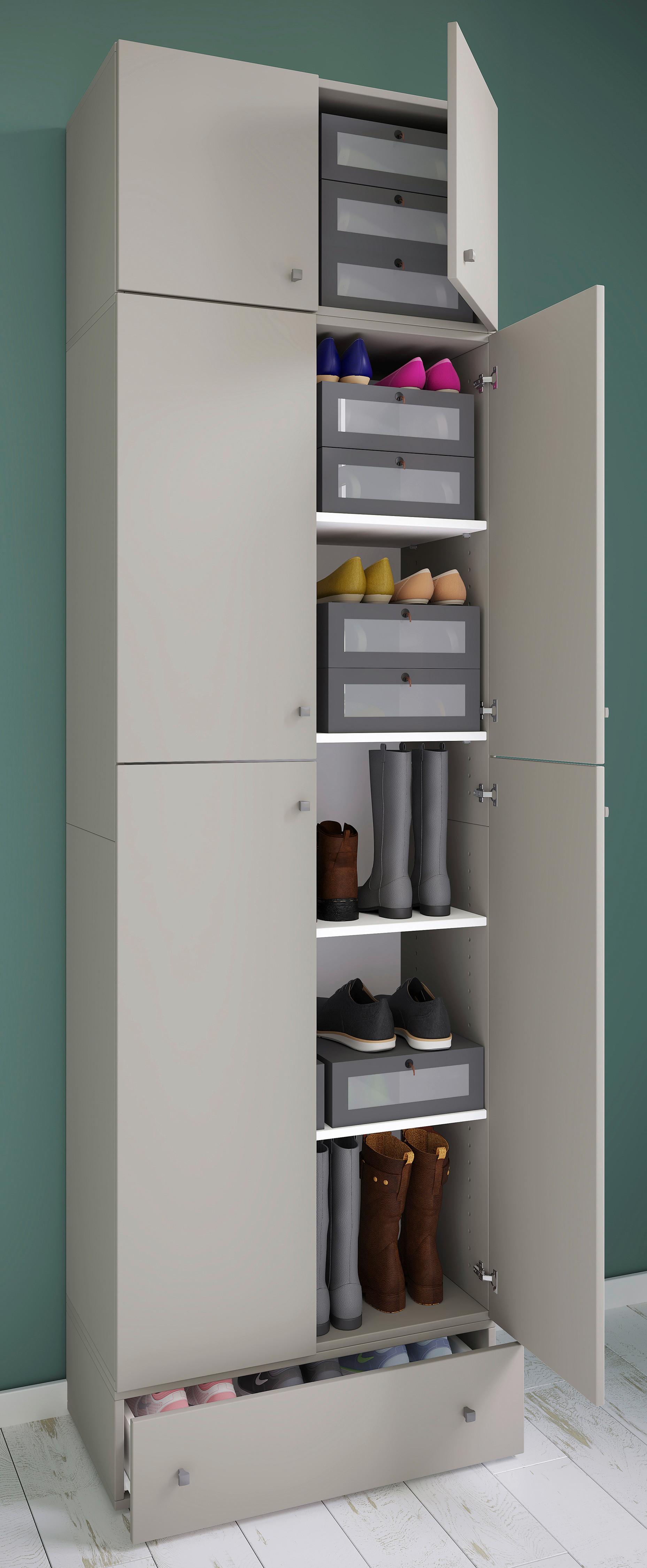 Kleiderschrank Lona XXL Grau ca. 70x240x39 cm - Grau, MODERN, Holzwerkstoff/Kunststoff (70/240/39cm) - MID.YOU
