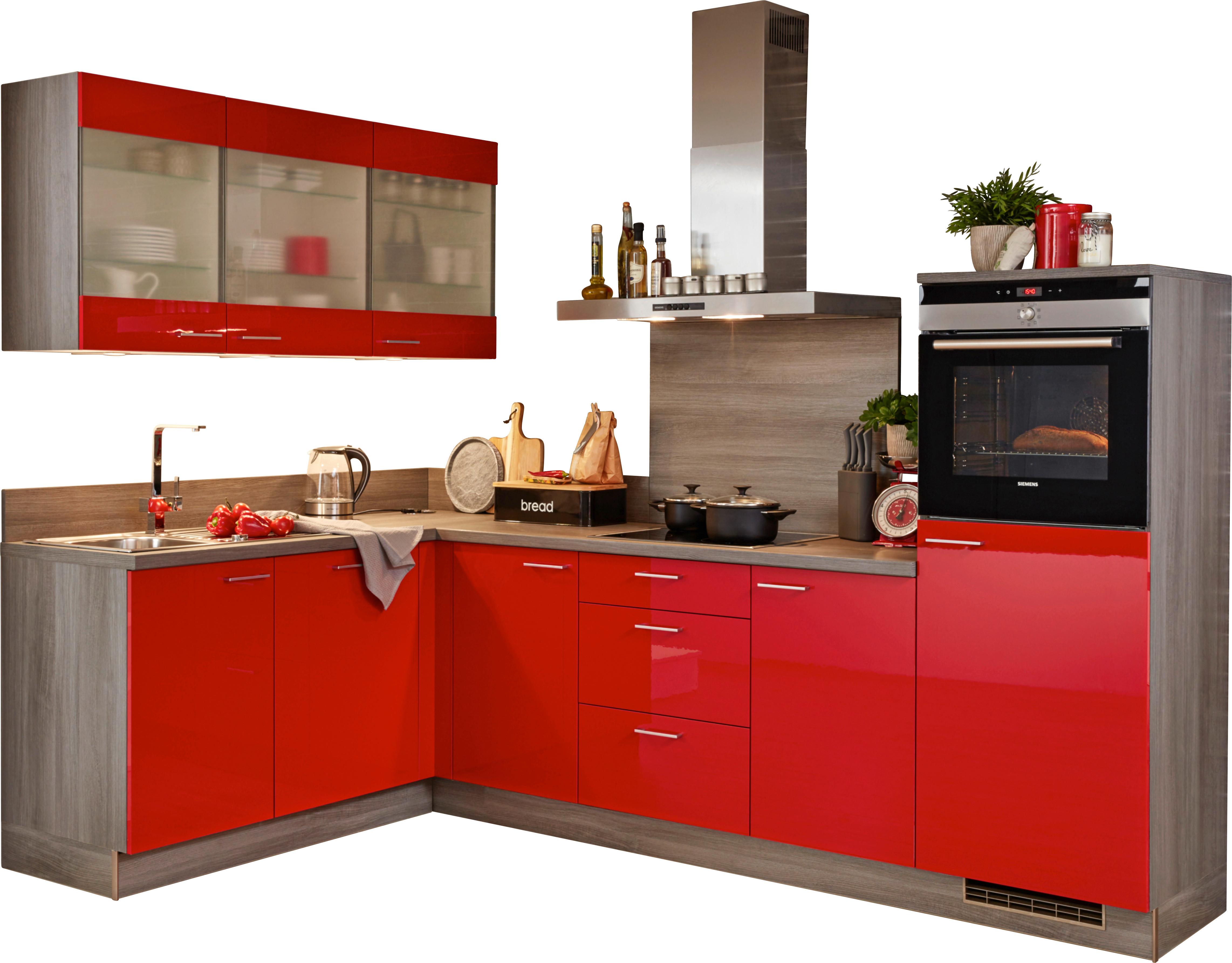 Eckküche Star - Rot (175/285cm) - Express-Kuechen