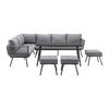 LOUNGESET CAMILLA - grå, Modern, metall/glas (252/65/68cm) - Bessagi Garden