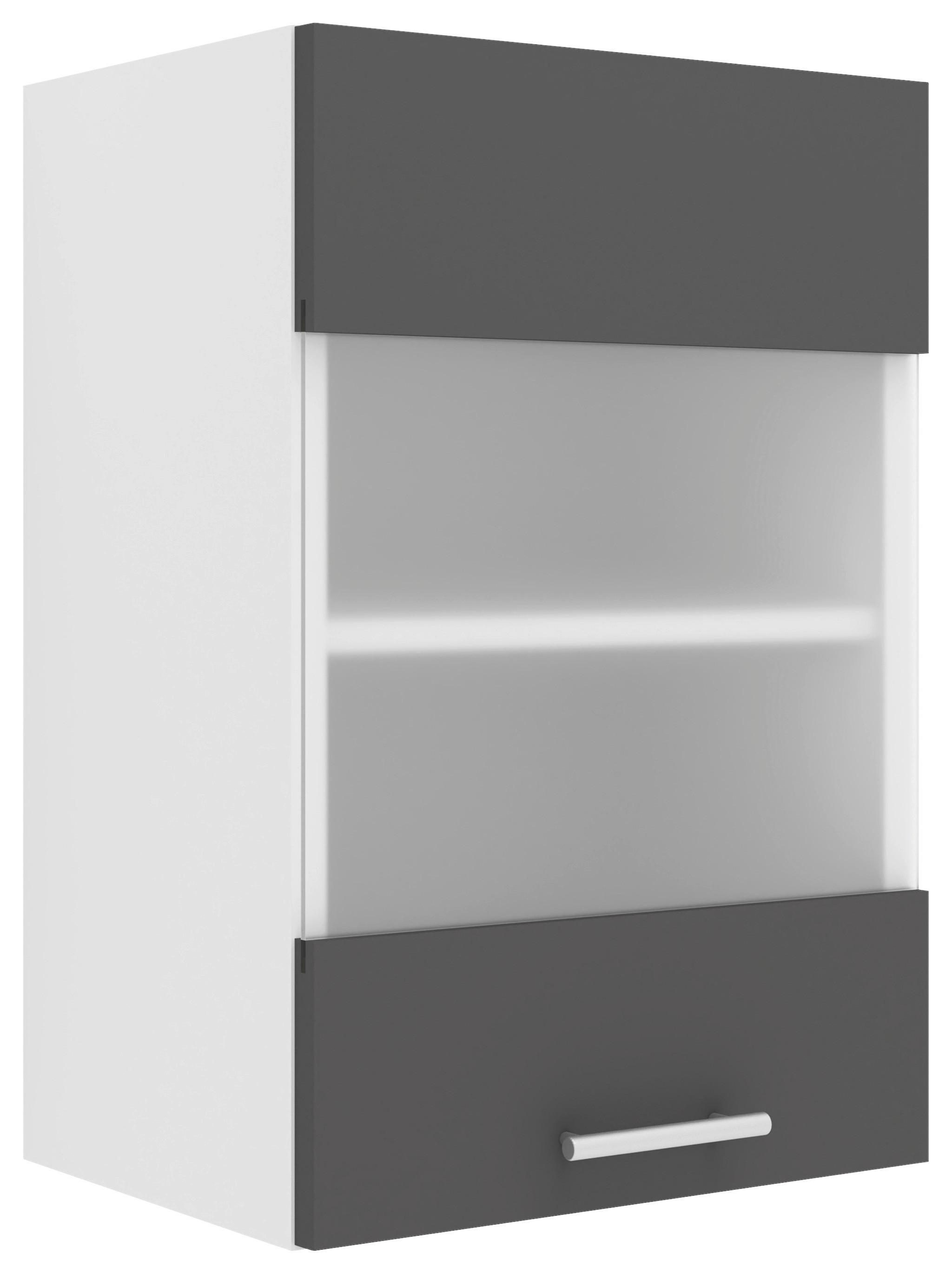 Kuhinjska Zgornja Omarica Esilo, Siva, Bela - bela/barve aluminija, Konvencionalno, kovina/steklo (40/60/31cm) - MID.YOU