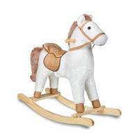 KONIK NA BIEGUNACH SNOWY - biały/jasnobrązowy, Basics, metal/drewno (74/30/64cm) - My Baby Lou