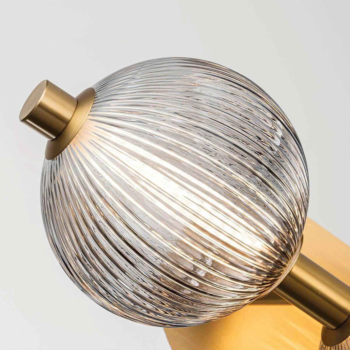 Falilámpa Qn-Palmas-3w-Bg - aranyszínű, Konventionell, üveg/fém (15,1/58,7cm) - Elstead Lighting
