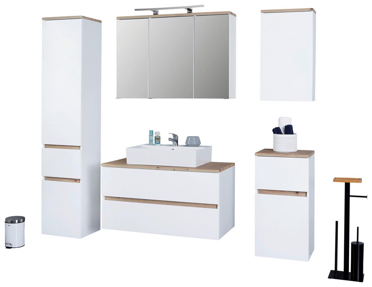 Bază cu lavoar Marbella - alb, Modern, ceramică/material pe bază de lemn (100/64,5/47cm)