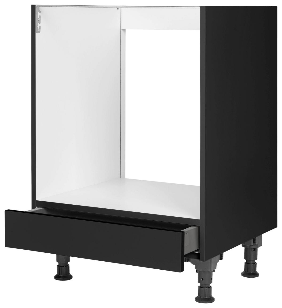 Herdumbauschrank Touch Schwarz - Schwarz, MODERN, Holzwerkstoff (60/87/56cm) - Nobilia