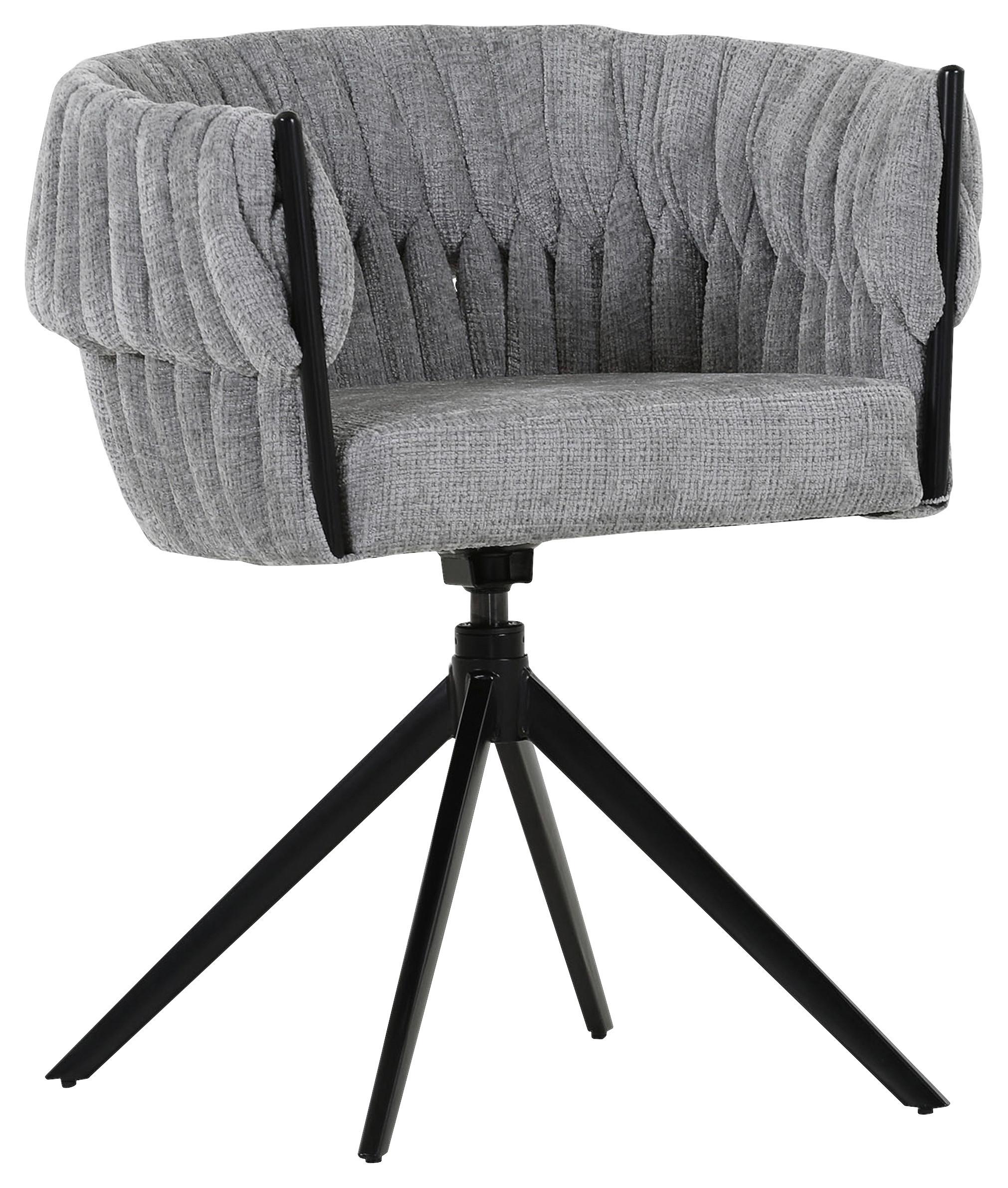 KRZESŁO Z PODŁOKIETNIKAMI TWISTY - jasnoszary/czarny, Design, metal/tkanina (65/76/60cm) - Carryhome