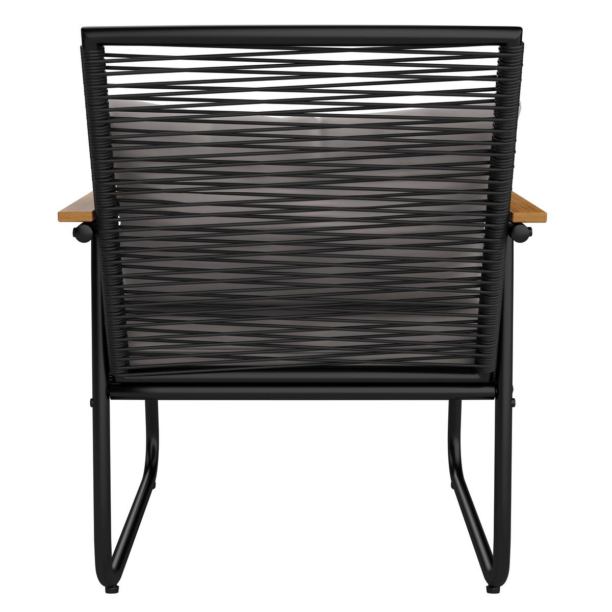 Kerti Garnitúra Elly - natúr színű/fekete, Modern, műanyag/Üveg (116/77/71cm) - Bessagi Garden