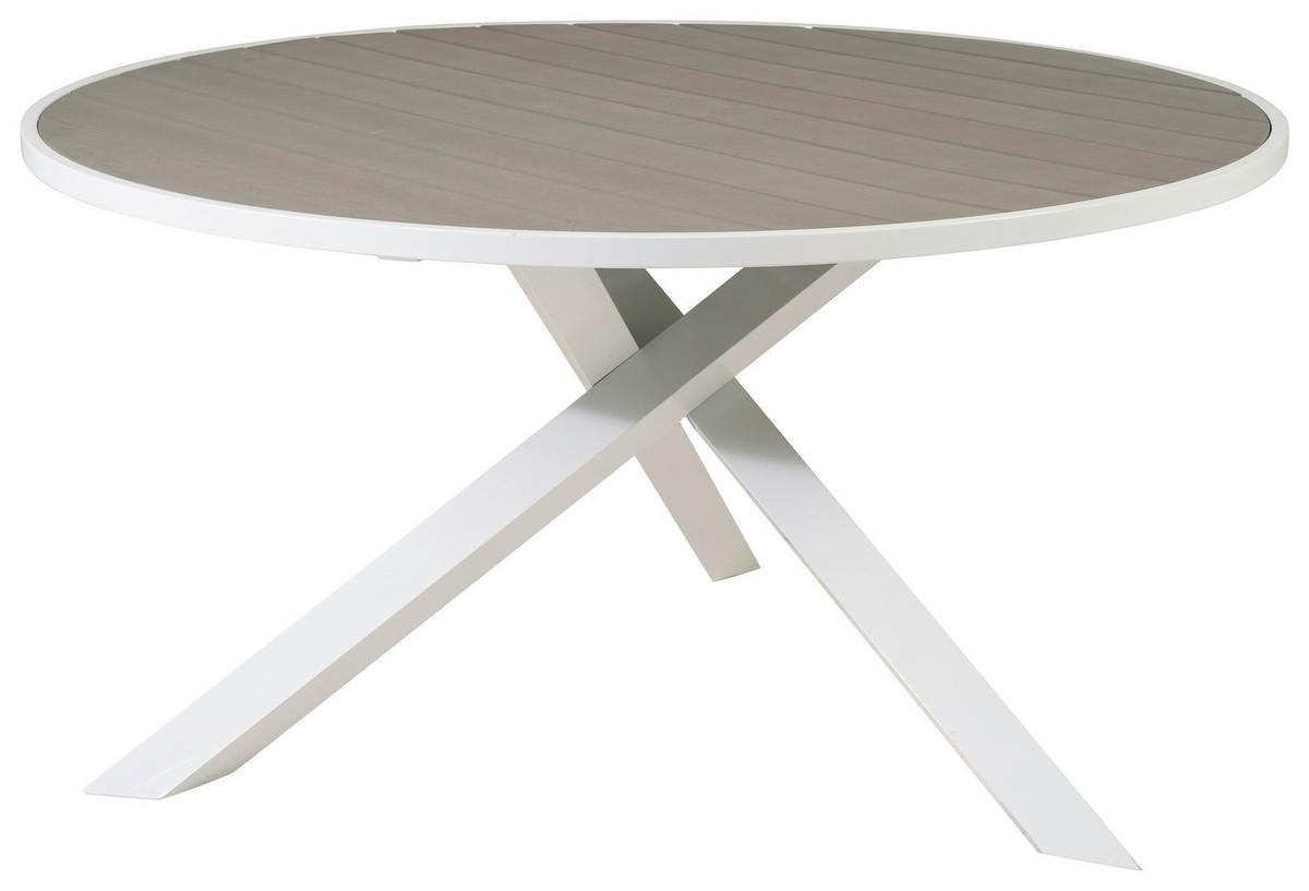 GARTENTISCH PARMA - Weiß/Grau, KONVENTIONELL, Kunststoff/Metall (140/140/73cm) - Gardenson