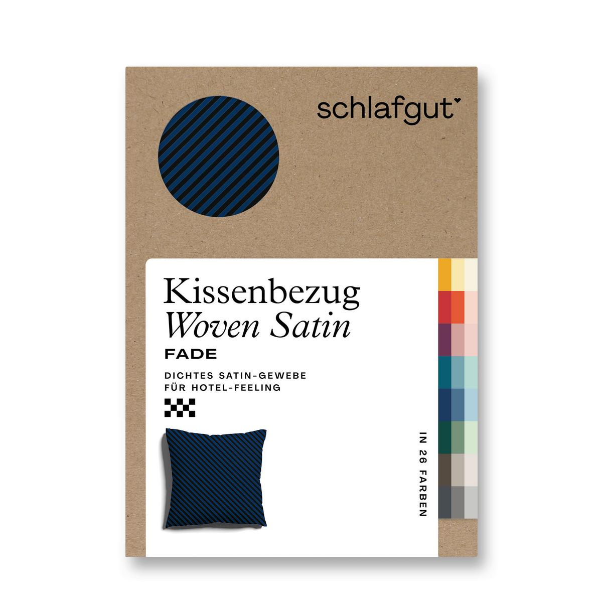 Kissenbezug Woven Satin Schwarz/Dunkelblau ca. 40x40cm - Schwarz/Dunkelblau, Basics, Textil (40/40cm) - Schlafgut