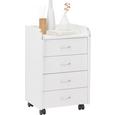 Rollcontainer in Weiß 4 Schubladen - Silberfarben/Weiß, Holzwerkstoff/Kunststoff (40/65/36cm) - Mömax modern living Rollcontainer in Weiß 4 Schubladen - Silberfarben/Weiß, Holzwerkstoff/Kunststoff (40/65/36cm) - Mömax modern living