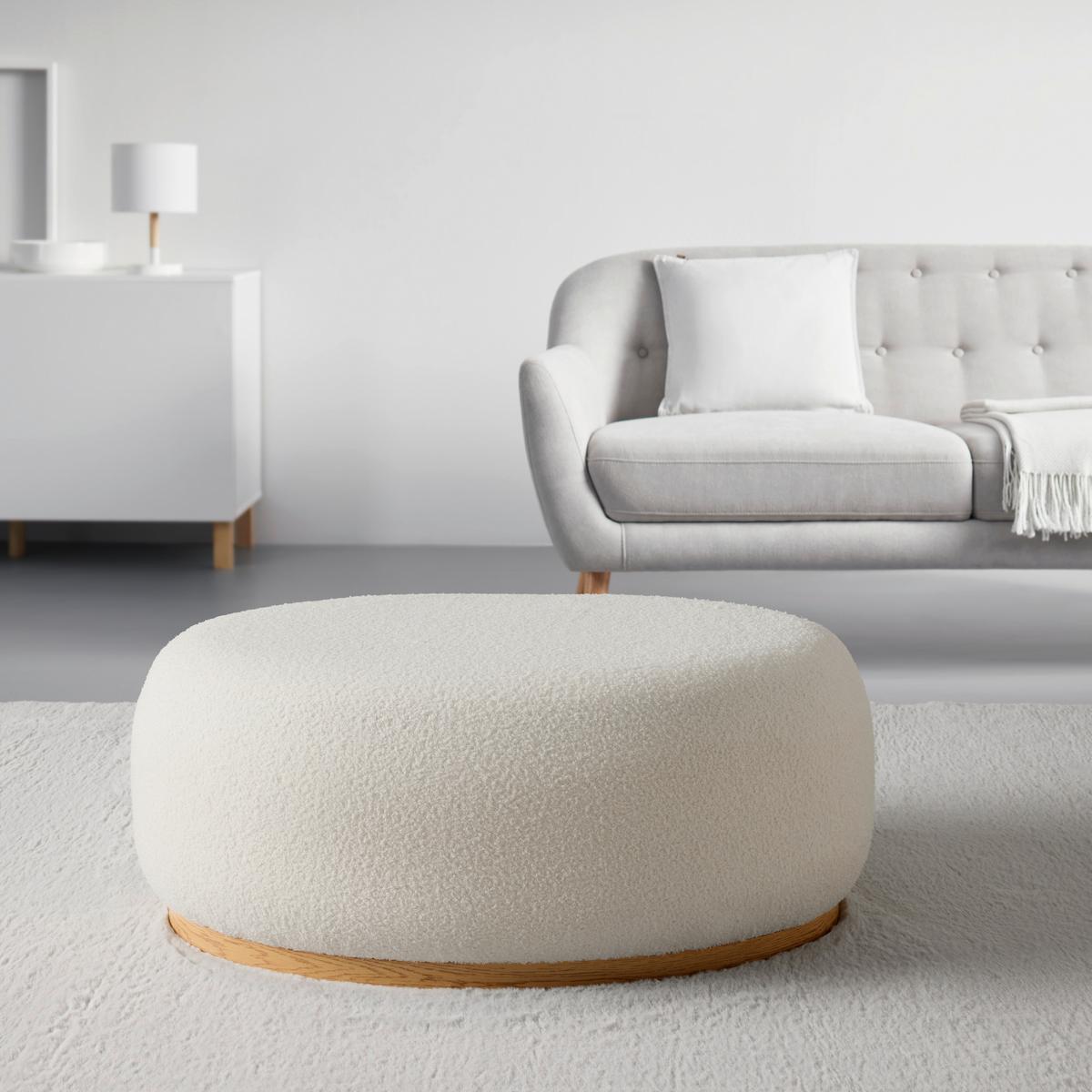 Hocker Darby Weiß - Weiß, LIFESTYLE, Holz/Textil (88/35/54cm) - Mömax
