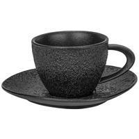 Kaffeetasse Mit Untertasse Haruki In Schwarz Ca. 200ml - Schwarz, Modern, Keramik - Mömax