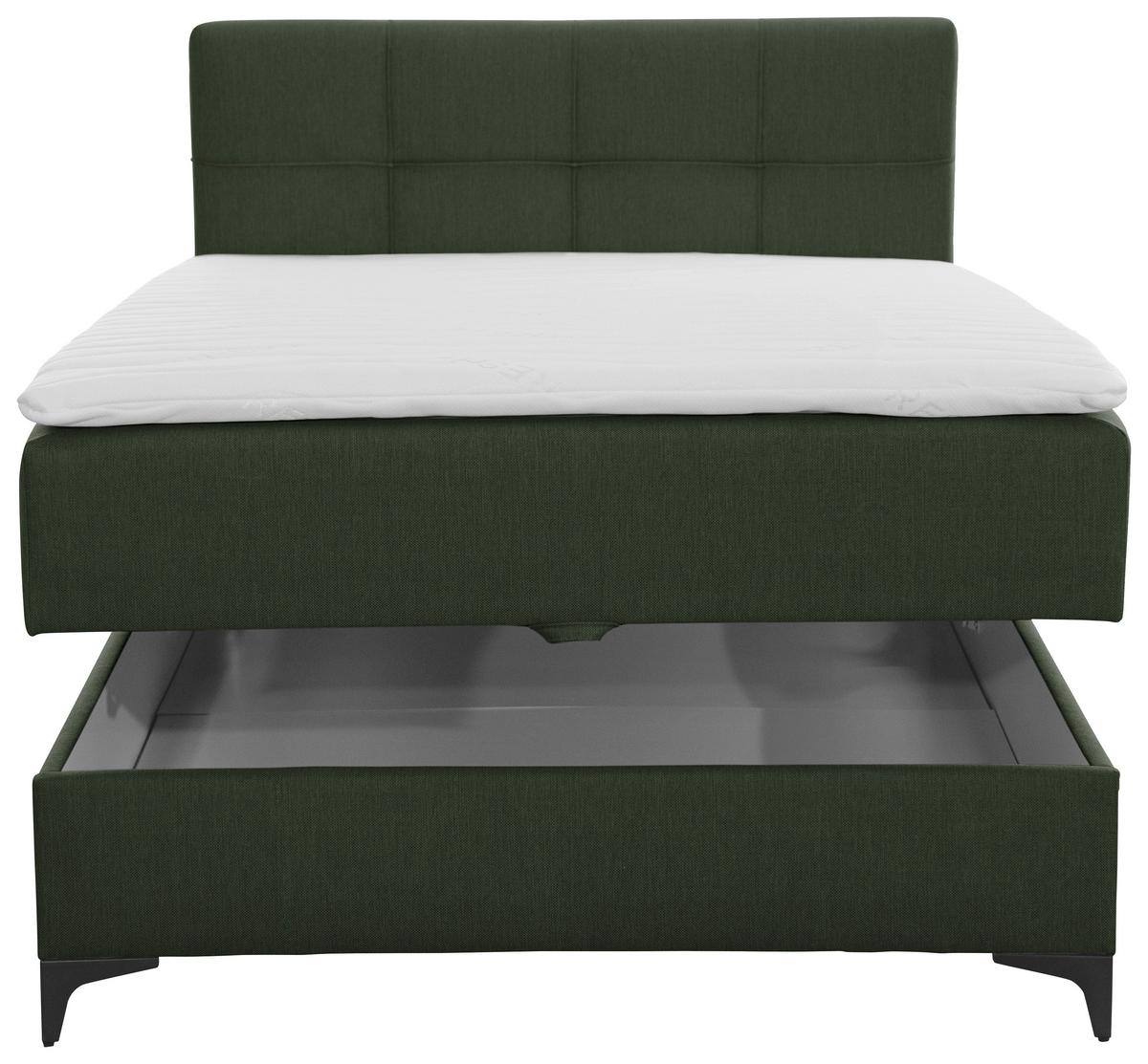 Box Krevet Freddie - maslinasto zelena/crna, Konvencionalno, tekstil/metal (120/200cm)