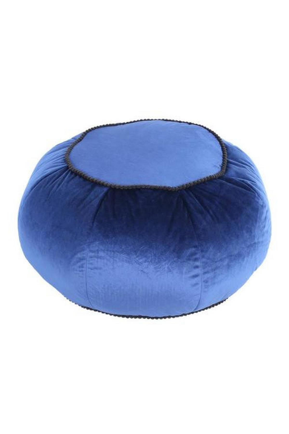 POUF Pouf Taj Mahal DxH: 65x35 cm - Blau, MODERN, Textil (65/35/65cm) - Kayoom