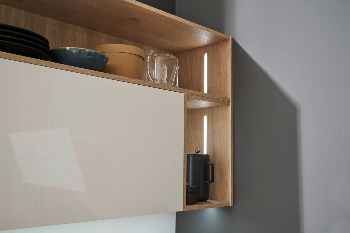 Einbauküche Artwood / Lux in Weiß / Eichefarben - Eichefarben/Weiß, MODERN, Holzwerkstoff - Nolte Küchen