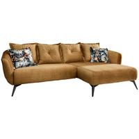Wohnlandschaft Baggio Gelb Velours - Gelb/Multicolor, MODERN, Holz/Textil (277/162cm) - Livetastic