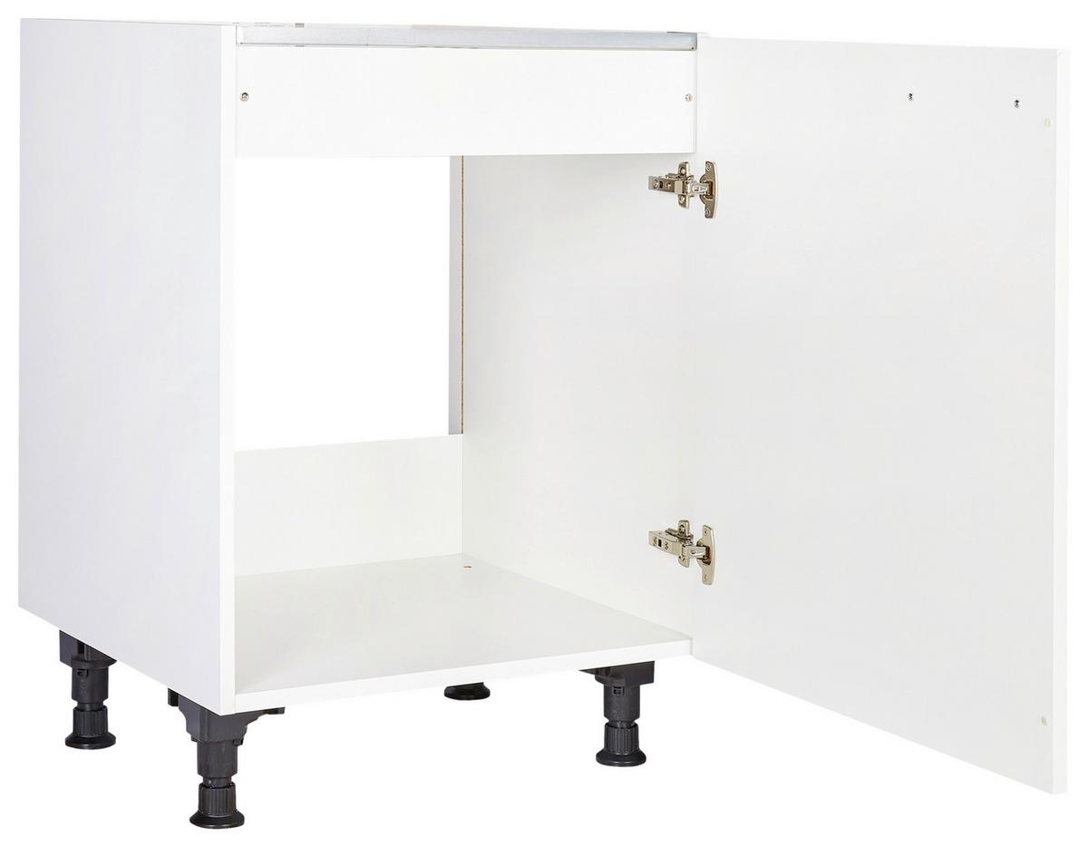 Spülenunterschrank Touch Weiß - Edelstahlfarben/Weiß, MODERN, Holzwerkstoff/Metall (60/87/56cm) - Nobilia