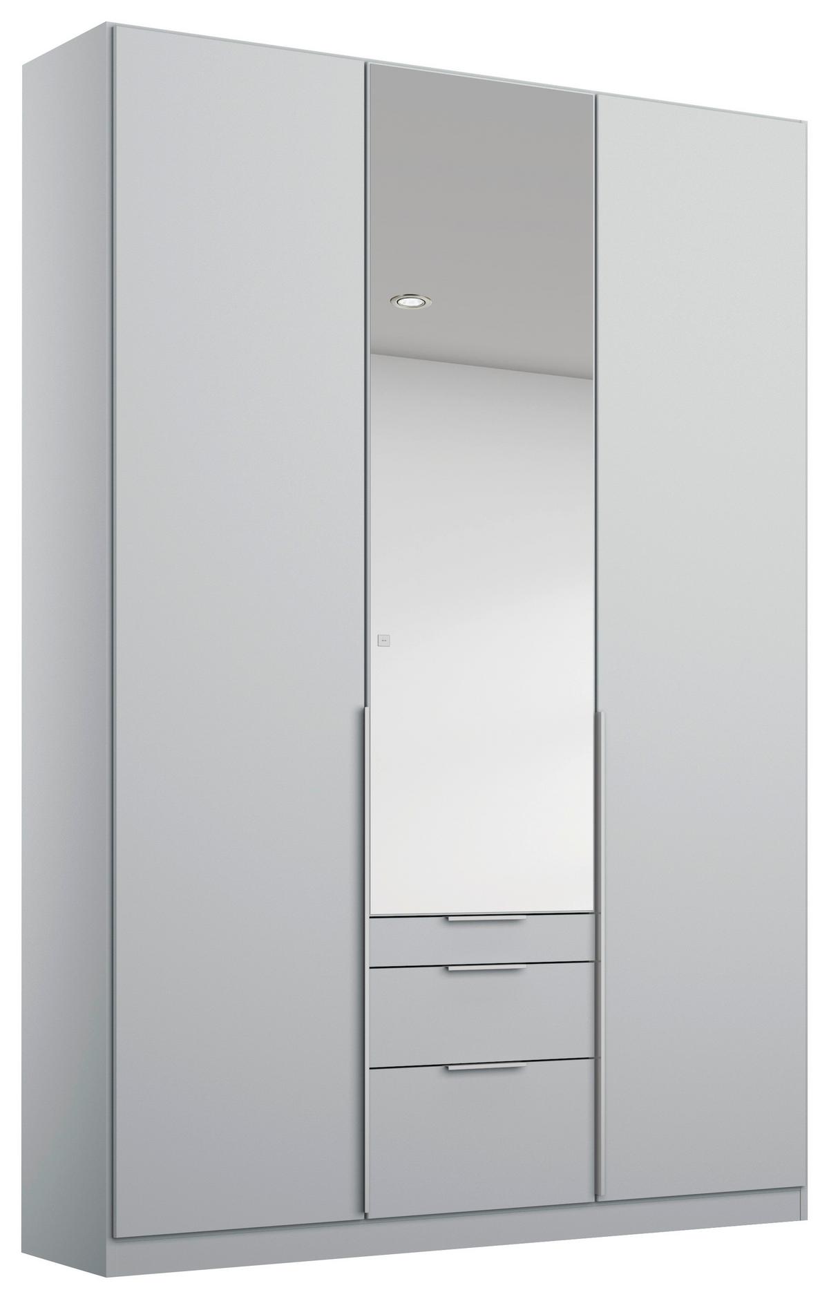 Dulap cu uși rotative ALABAMA - argintiu/gri deschis, Modern, material pe bază de lemn (136/229/54cm)