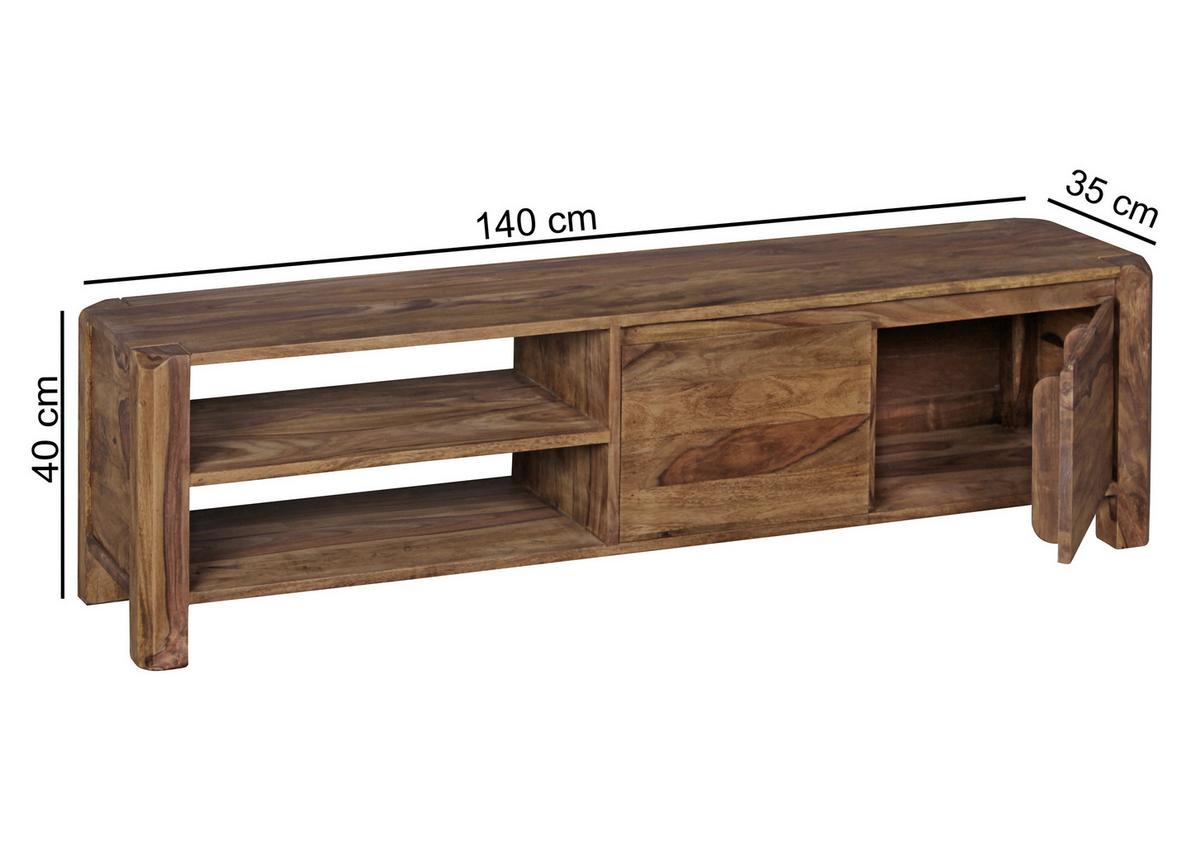 LOWBOARD BOHA - Sheeshamfarben, Konventionell, Holz (140/40/35cm) - MID.YOU