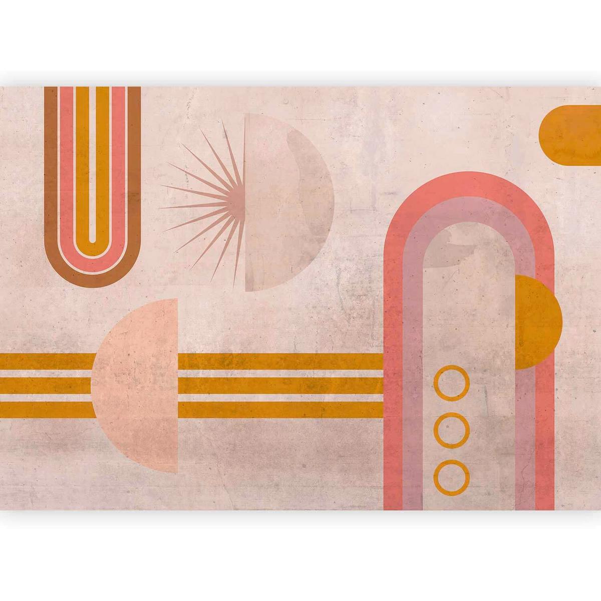 Fototapeta Pink Arcs, 400x280cm - pink/rjava, Trendi, tekstil (400/280cm) - artgeist