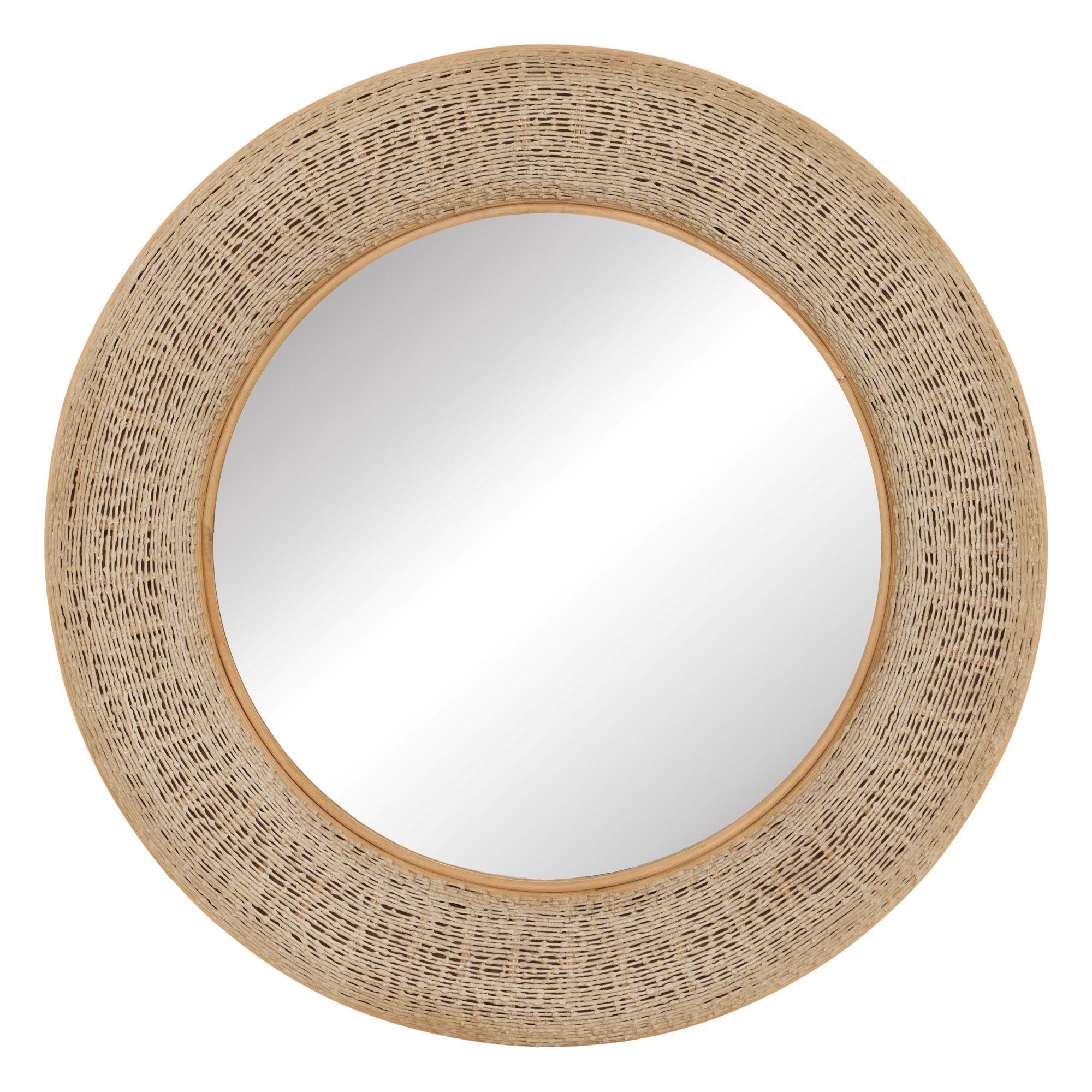 Oglindă decorativă Nathan cca. 90 cm - bej, Basics, sticlă/materiale naturale (90,5cm)