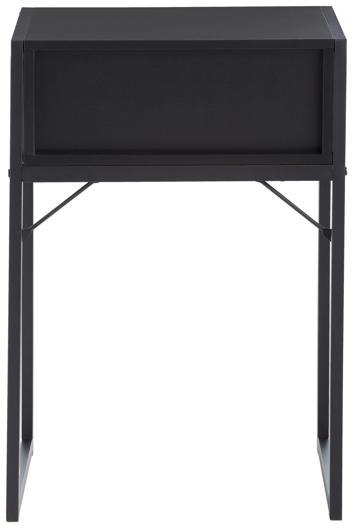 SZAFKA NOCNA INDUSTRY - czarny, Modern, materiał drewnopochodny/metal (41/60/30cm) - Livetastic