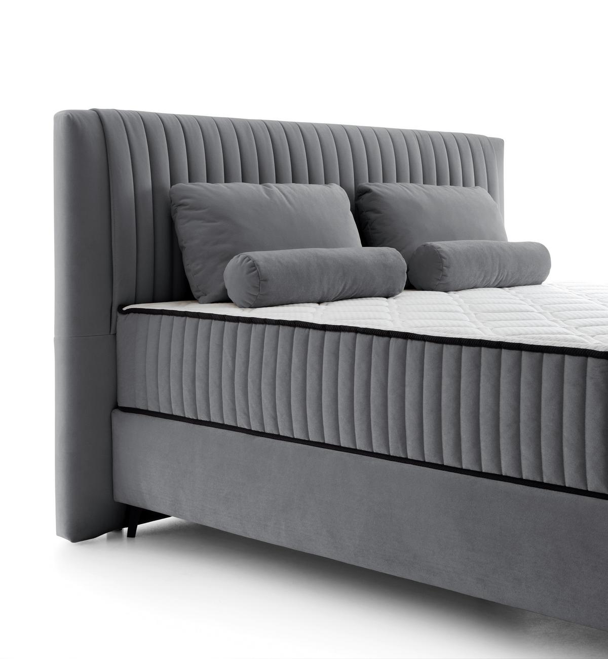 PAT BOX DREAM - gri închis, Modern, lemn/textil (160/200cm) - Premium Living