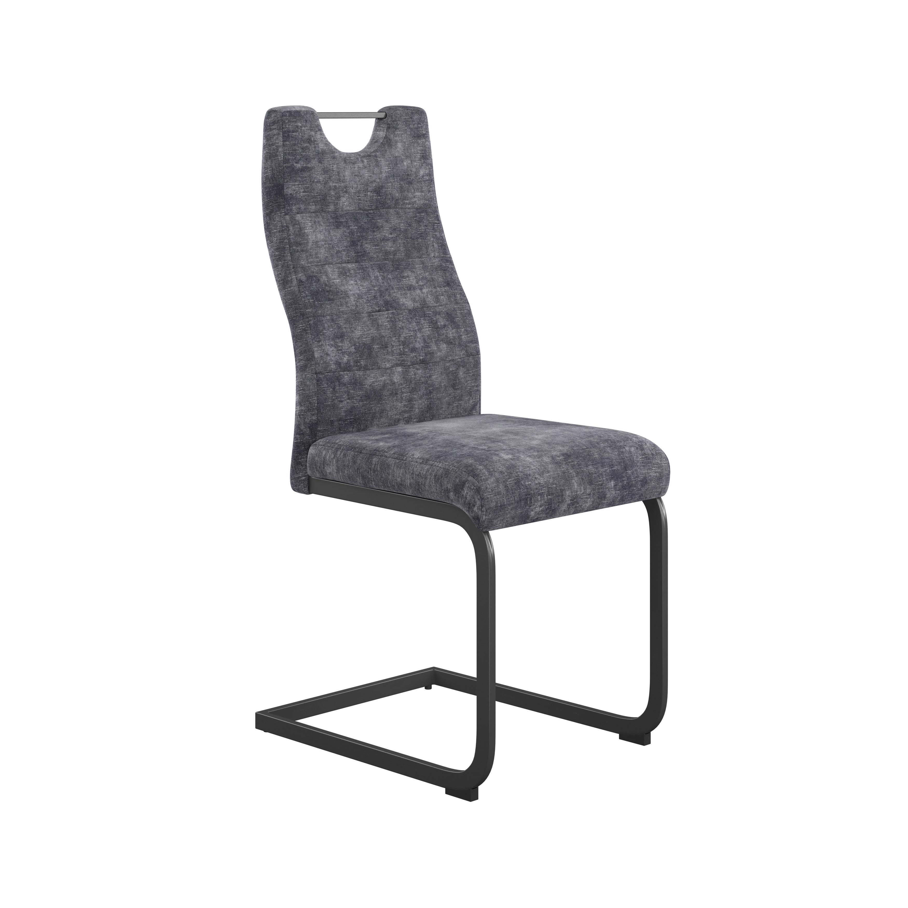 Nihajni Stol Melbourne, Siva - siva/črna, Moderno, kovina/tekstil (44/101/58cm)