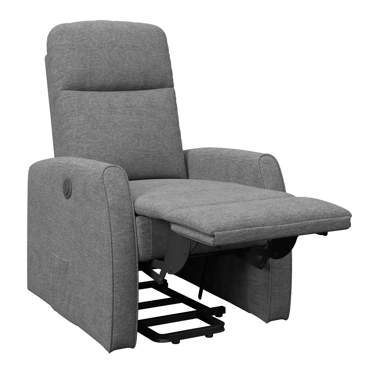 Tv Fotelj Athen, Svetlo Siva, Pomoč Pri Vstajanju - svetlo siva, Moderno, kovina/tekstil (67.5/107/88.5cm)