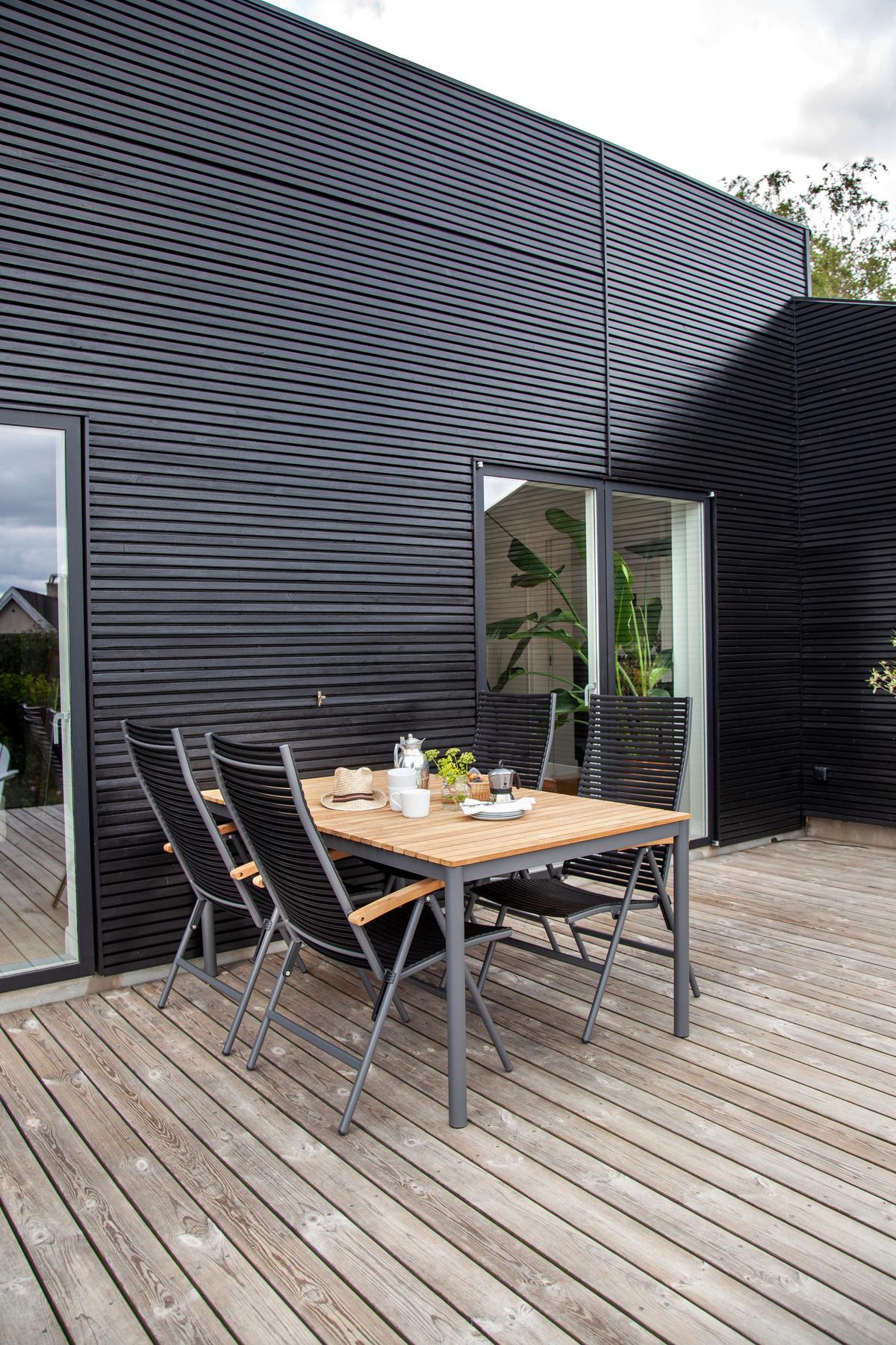 Gartentisch Mood Teakholz/Anthrazit - Anthrazit/Teakfarben, KONVENTIONELL, Holz/Metall (167,5/100/74cm) - Gardenson