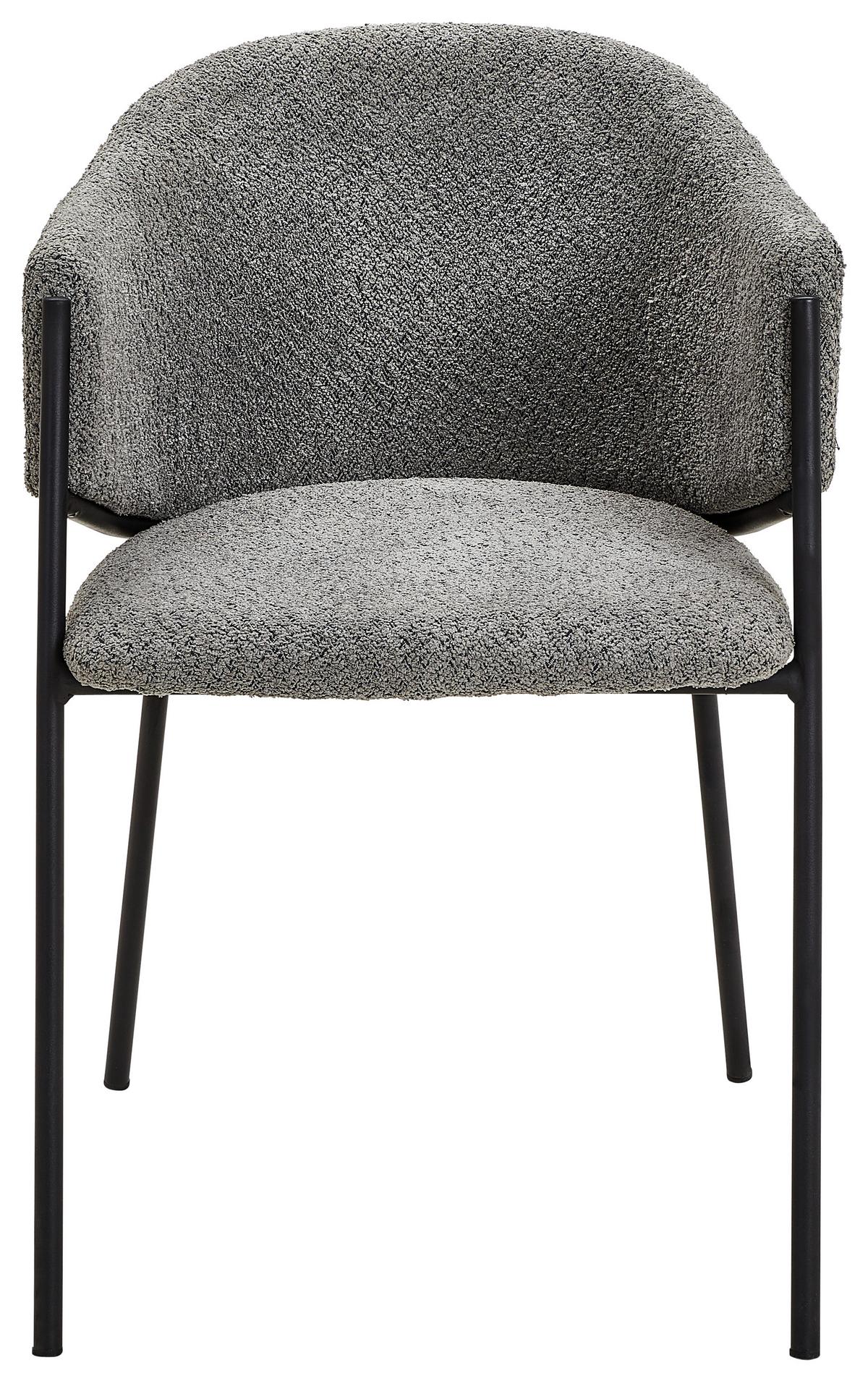 KRZESŁO Z PODŁOKIETNIKAMI FABIEN - czarny/szary, Design, metal/tkanina (53/78/61cm) - Hom`in