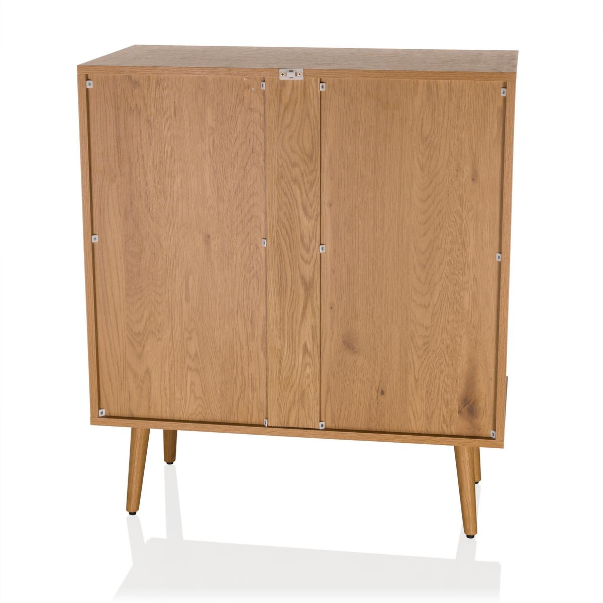 Komoda Boheo, Barva Hrasta - črna/barve hrasta, Moderno, leseni material (80/90/40cm) - MID.YOU