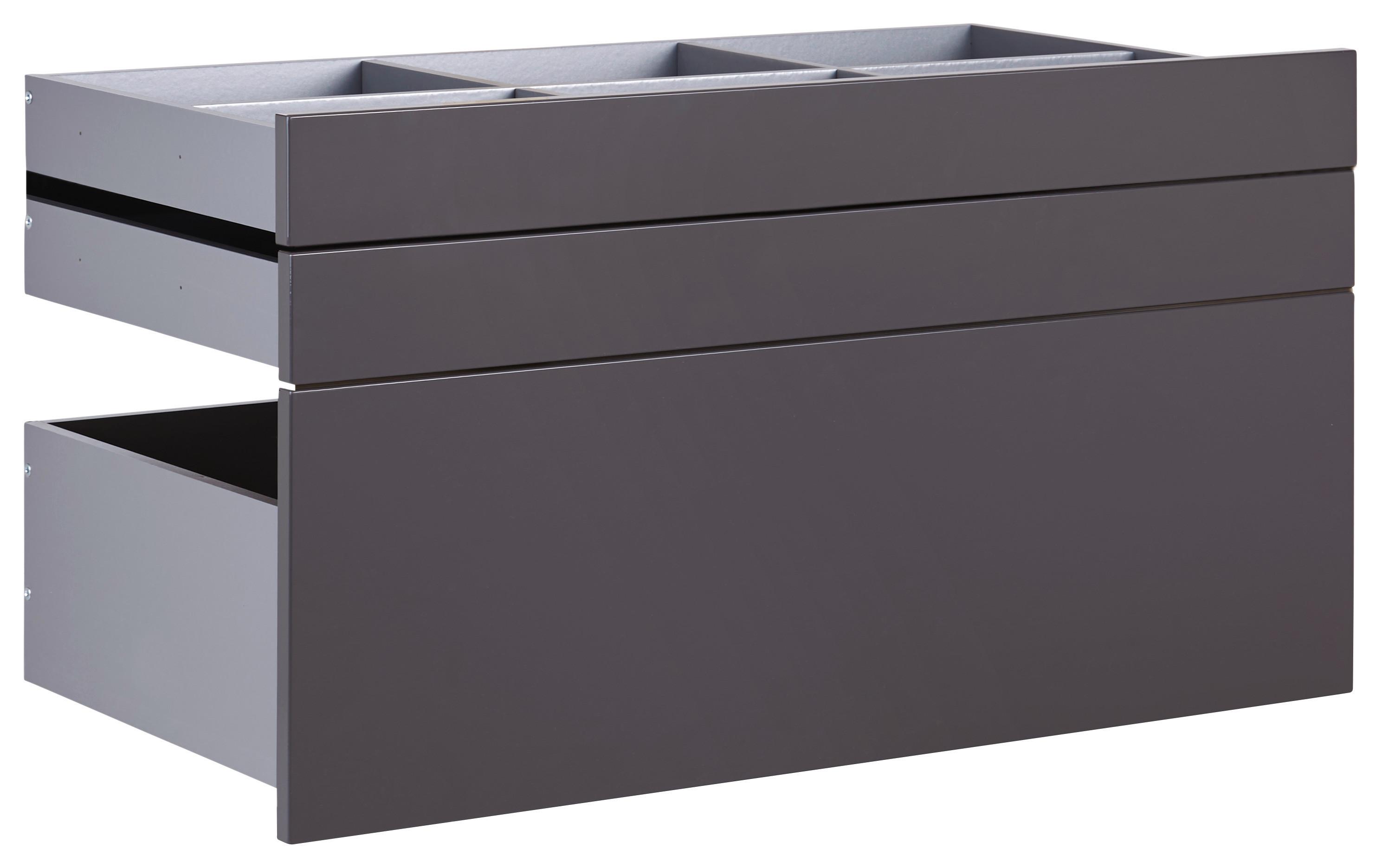 Fiók Szett Unit - antracit, Modern, faalapú anyag (91/50,3/47cm) - Based