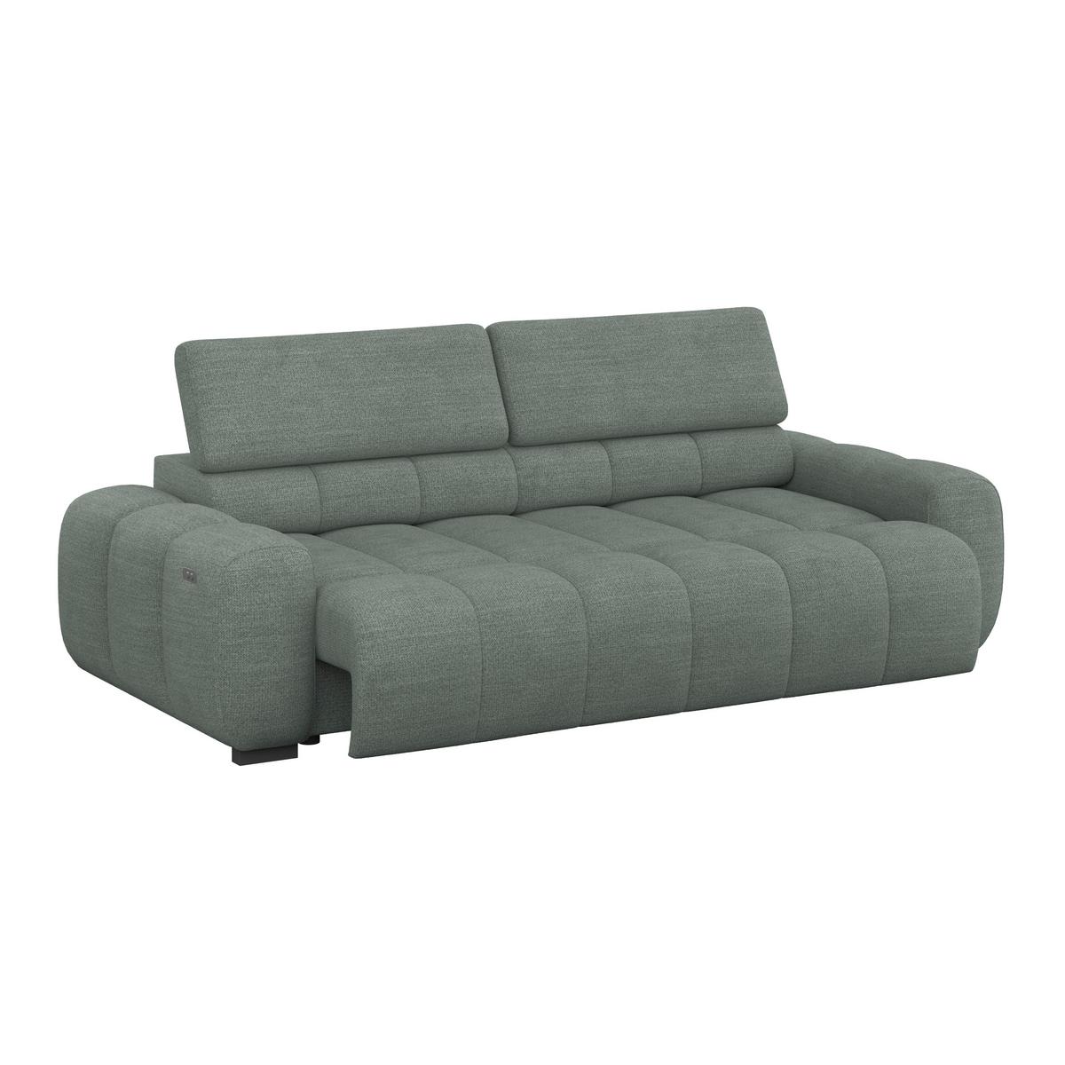 Velika Sofa Bull - zelena/crna, Trend, tekstil/plastika (248/77-97/108cm) - Luca Bessoni