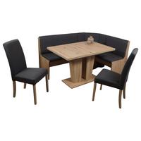 Eckbankgruppe Duisburg 4-tlg. Eiche Artisan/Grau - Dunkelgrau/Eiche Artisan, KONVENTIONELL, Holz/Holzwerkstoff (125/165cm) - P & B