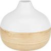 Vase Naturelle in Weiss/Natur - Weiss/Naturfarben, Holz (18/17cm) - Zandiara