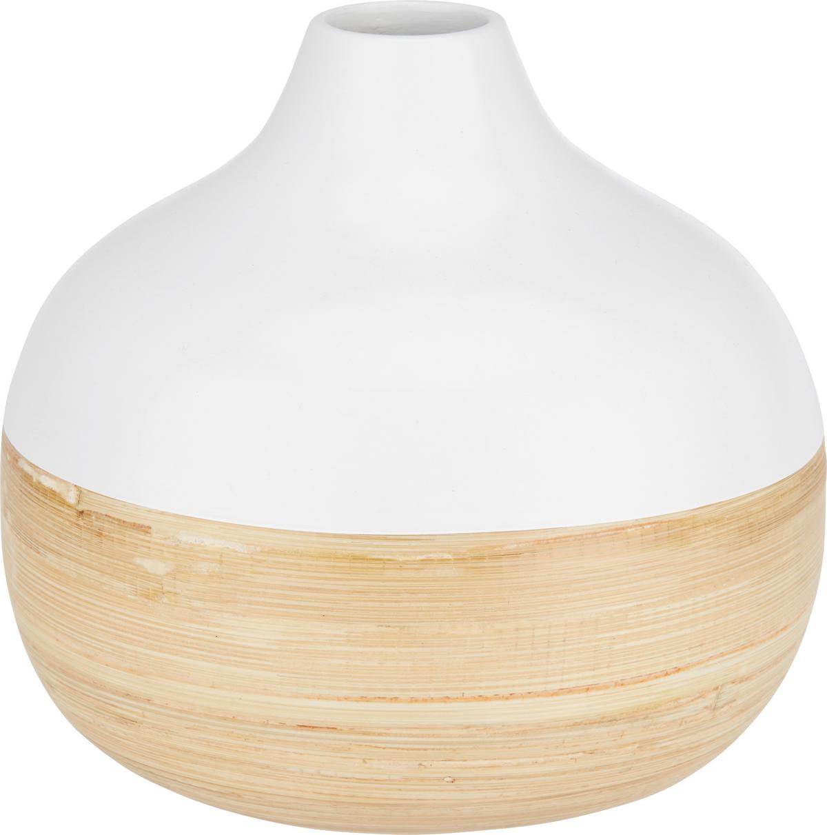 Vază Naturelle - alb/culoare natur, lemn (18/17cm) - Zandiara