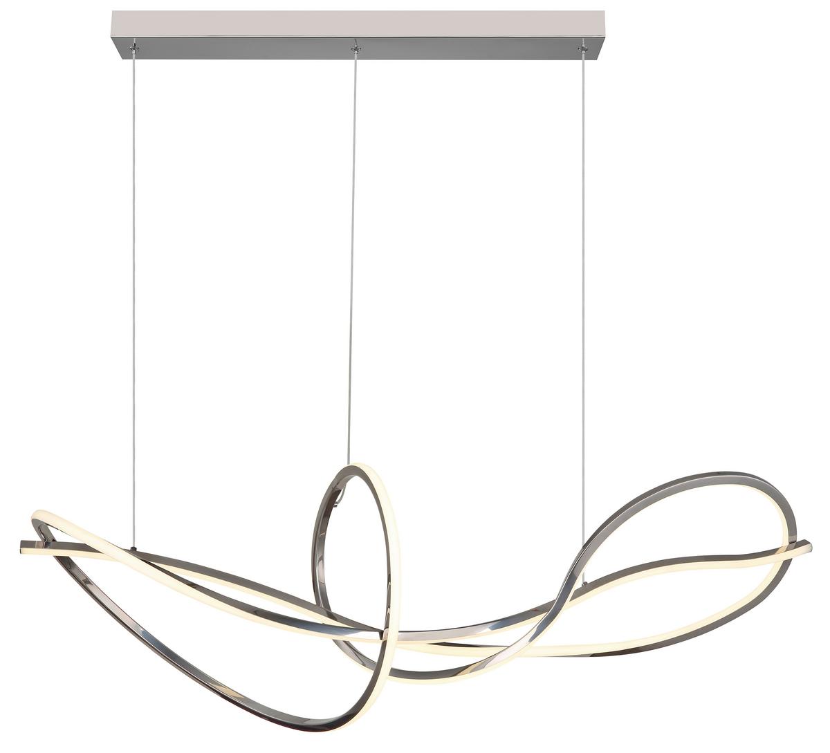 Led Viseća Svjetiljka Iduna - bijela/boje kroma, Design, metal/plastika (110/33/120cm) - Globo