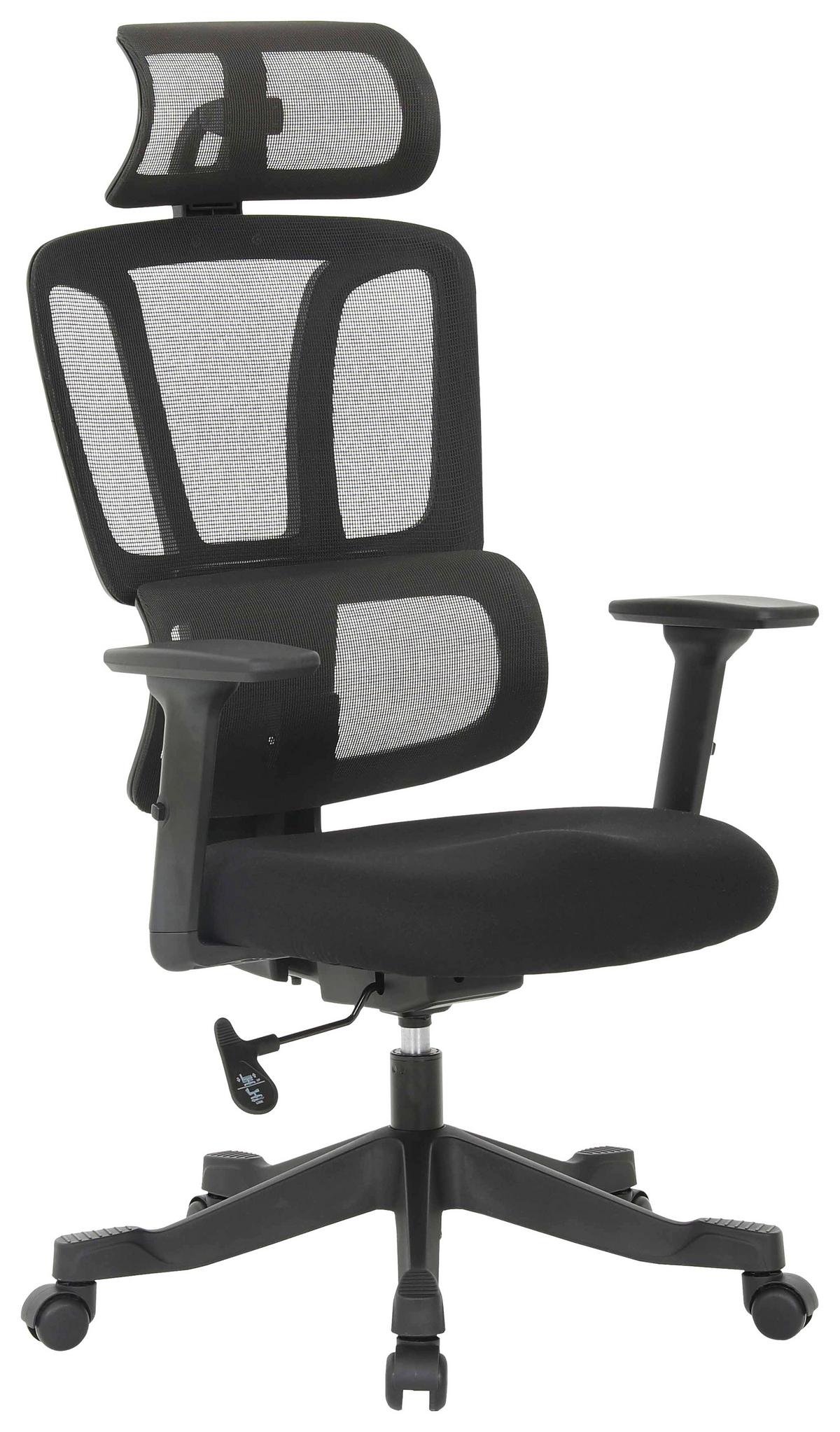 Drehstuhl Noemi Schwarz - Schwarz, Design, Holz/Kunststoff (65/122-130/62cm) - Mömax