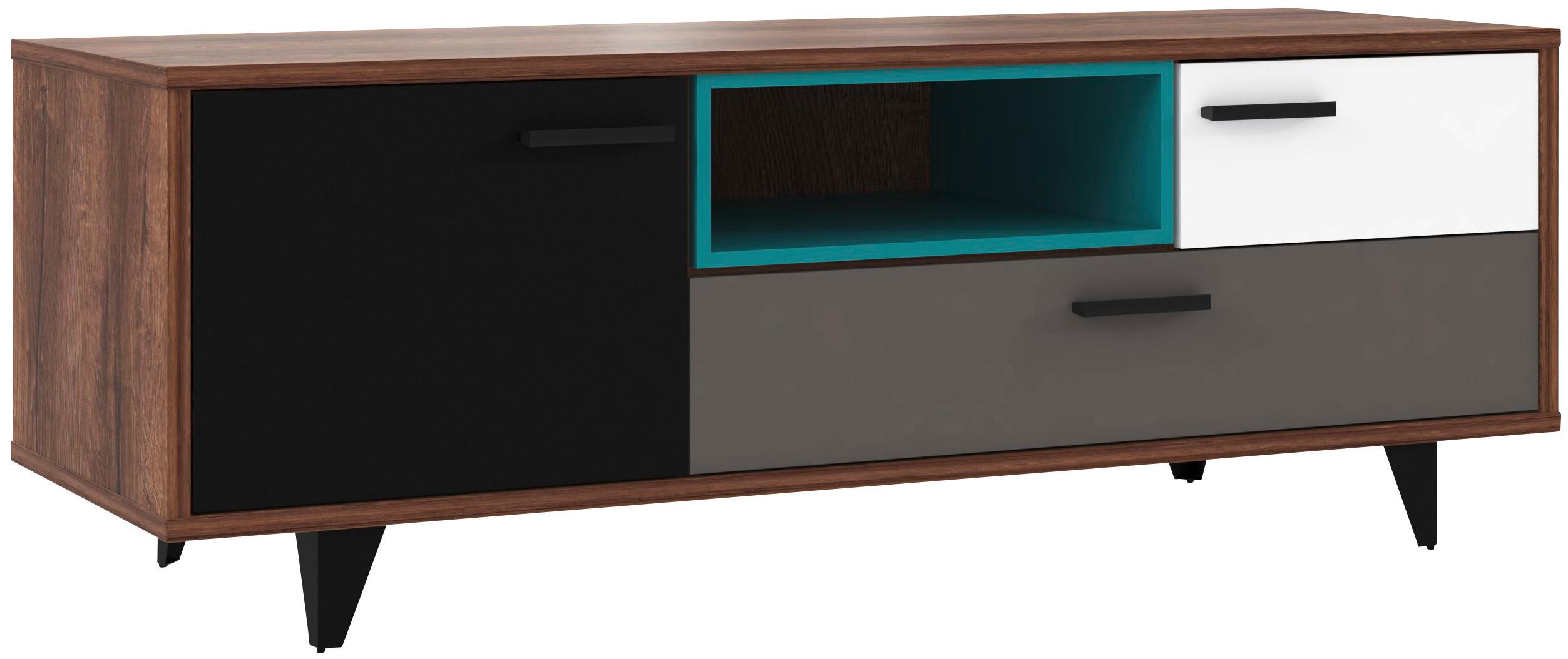Tv-element Raven, Večbarvno - črna/siva, Design, umetna masa/leseni material (155/54/52cm) - Carryhome