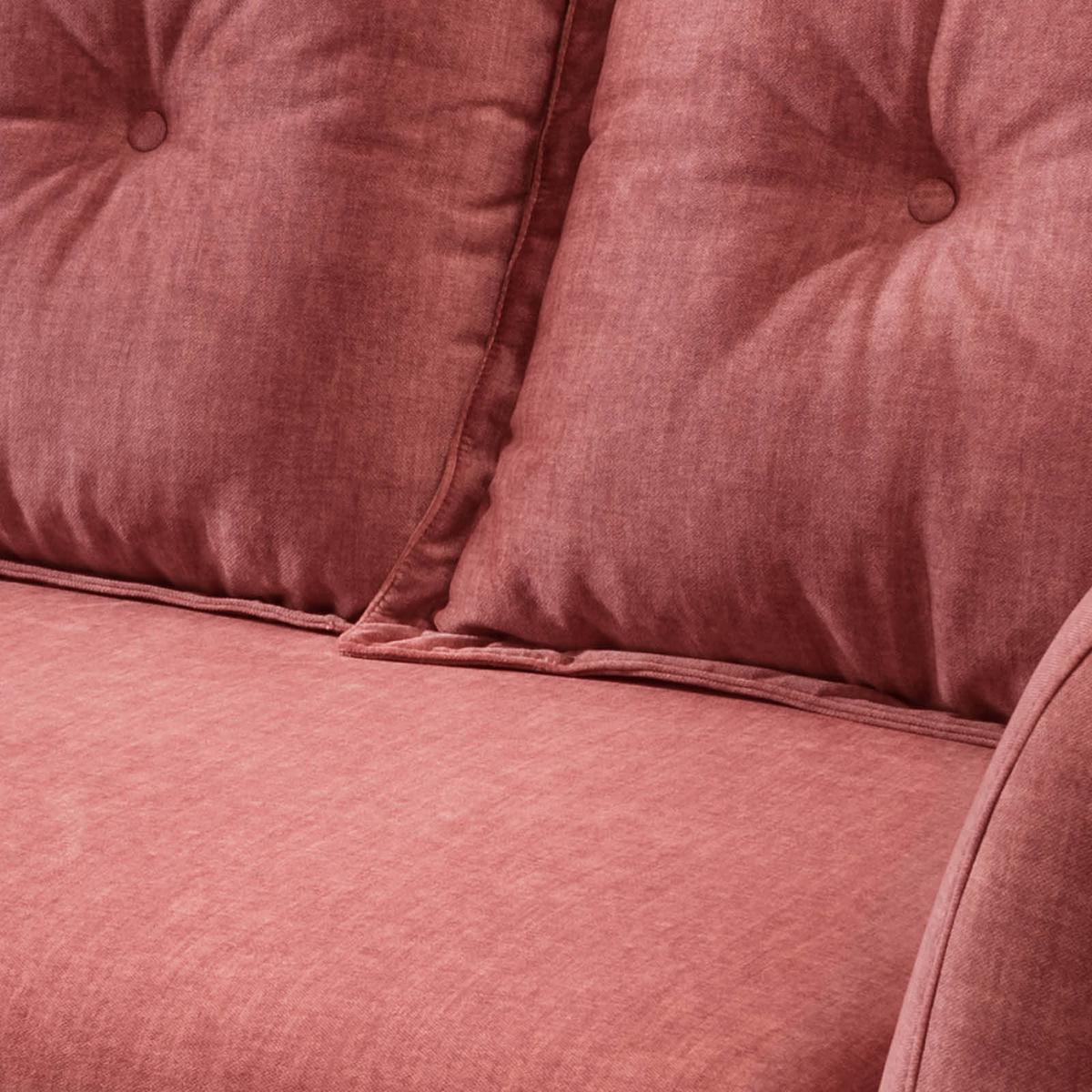 3-Sitzer-Sofa Baggio Koralle Velours - Koralle/Buchefarben, MODERN, Holz/Textil (236/94/103cm) - Livetastic