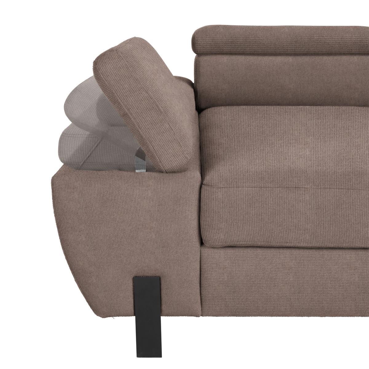 Ecksofa Molina Mini Taupe - Taupe/Schwarz, MODERN, Textil/Metall (189/277cm) - Mömax