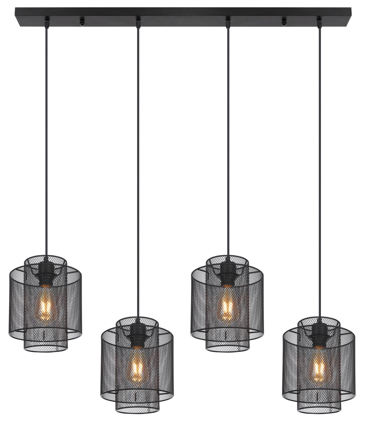 Svjetiljka Viseća 15664-4h - crna, Basics, metal (98/20/120cm) - Globo