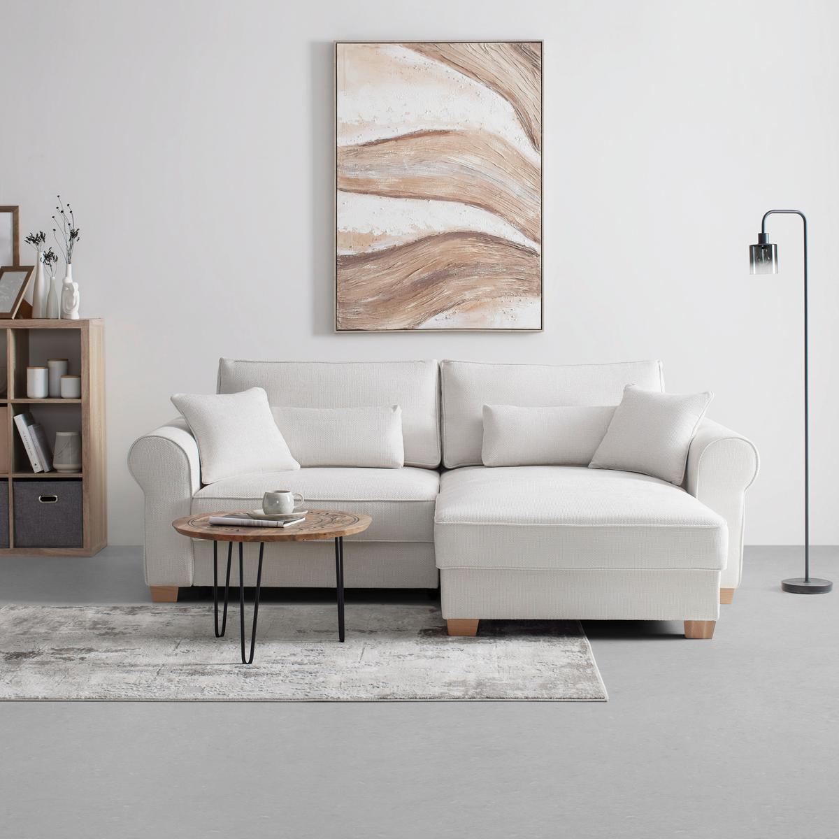 Wohnlandschaft Angelo Beige - Beige, MODERN, Holz/Holzwerkstoff (255/92/185cm) - Mömax