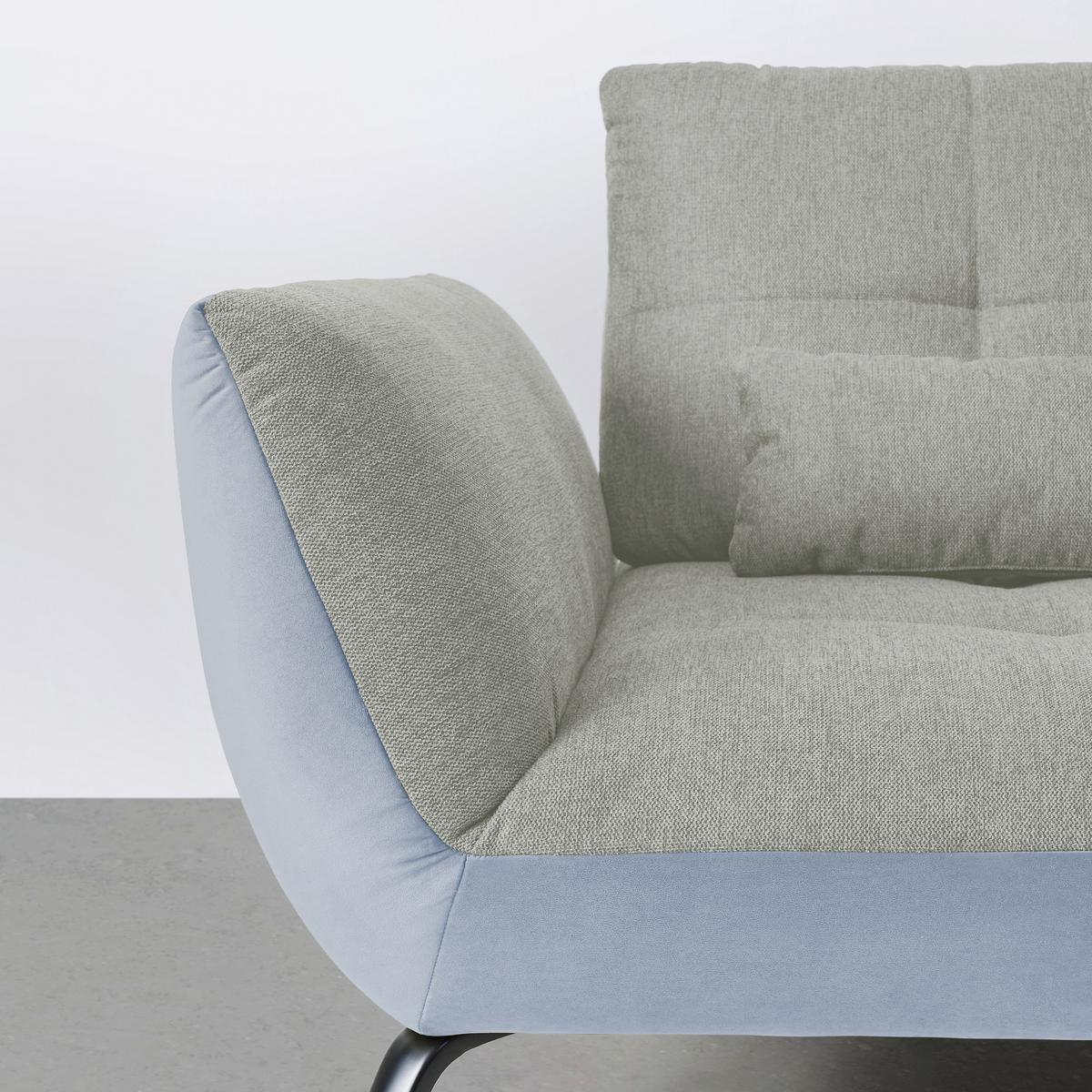 Wohnlandschaft Trendy Silberfarben/Hellgrau - Silberfarben/Hellgrau, MODERN, Holzwerkstoff/Textil (310/93/250cm) - Premium Living