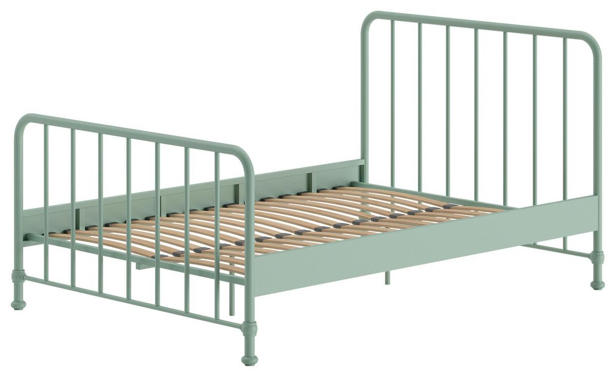 Kinderbett BRONXX Grün ca. 140x200 cm Metall - Grün, ROMANTIK / LANDHAUS, Holz/Metall (140/200cm) - Vipack